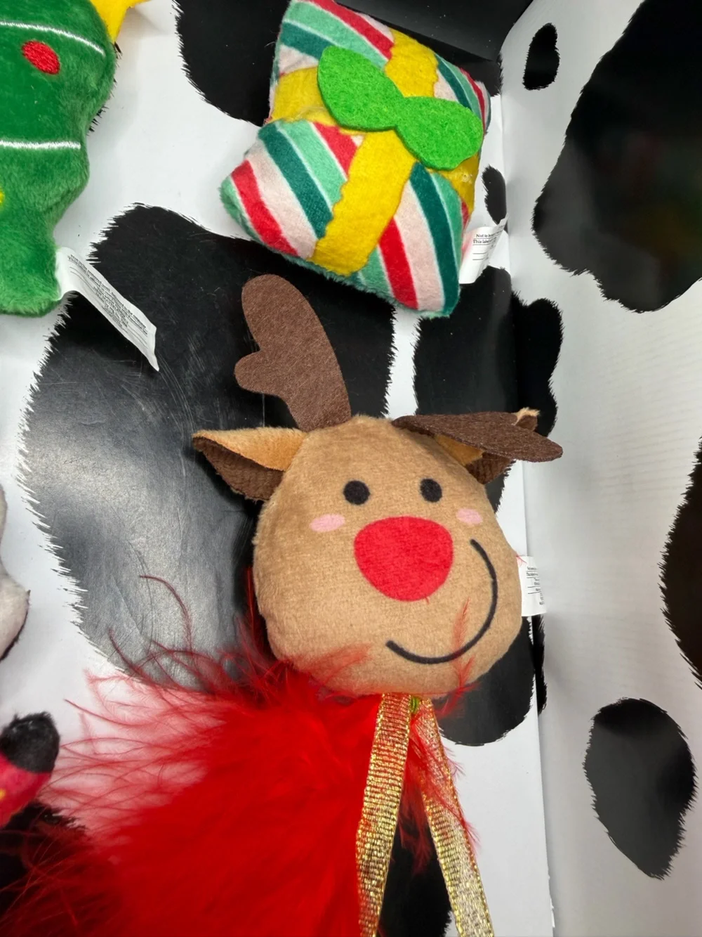 Bundle of Christmas Red-Feather Plush Cat Toys
